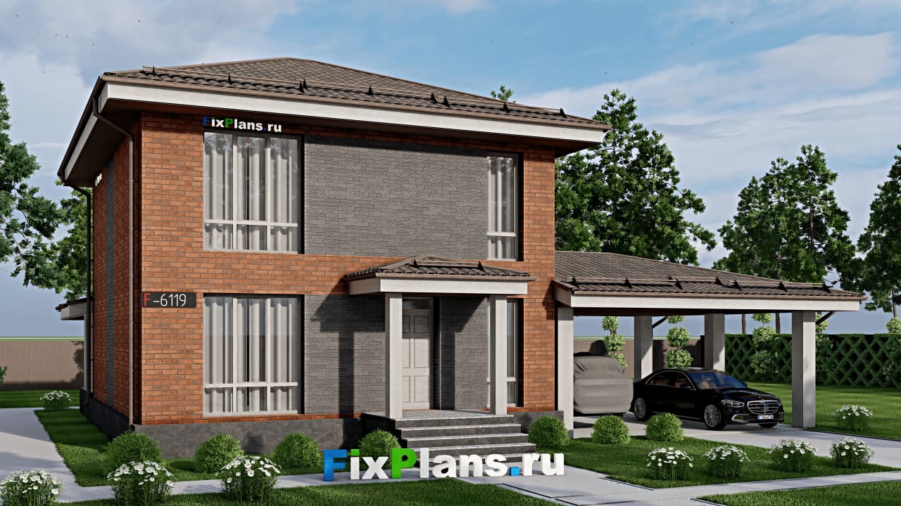 Двухэтажный дом F-6119 — фасад