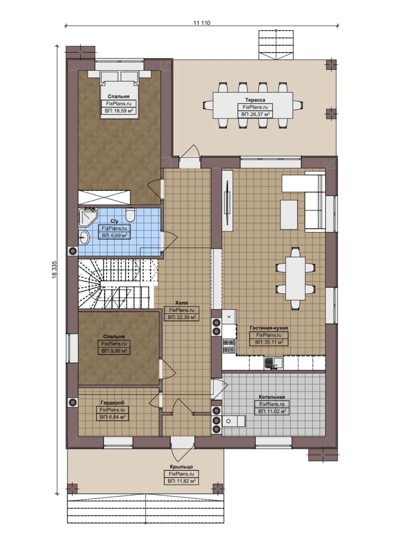Планировка Двухэтажный дом F-8612
