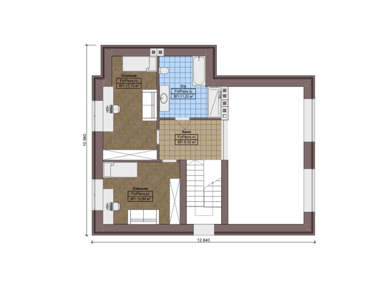 План мансардного этажа — проект F-2834