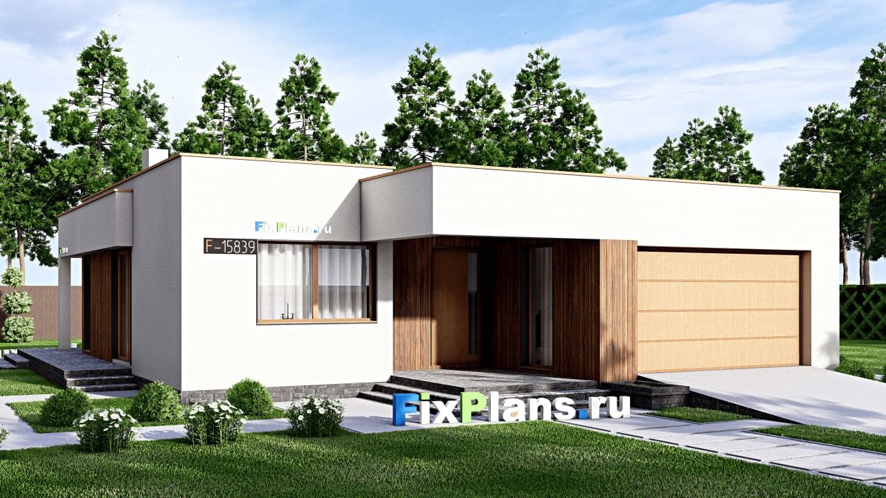 Одноэтажный дом F-15839 — фасад