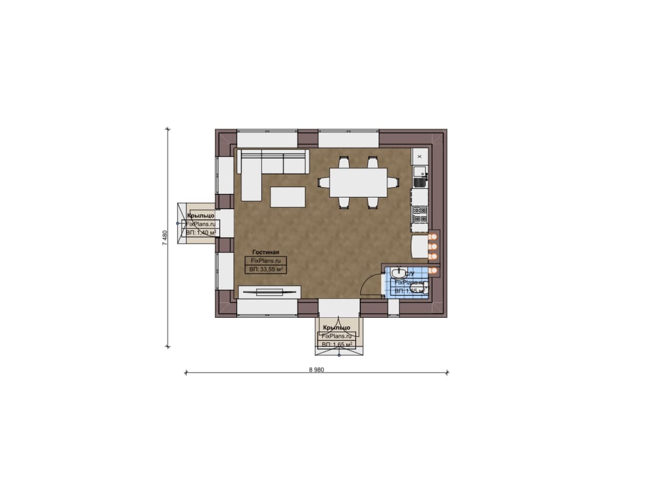 Планировка Одноэтажный дом F-19547