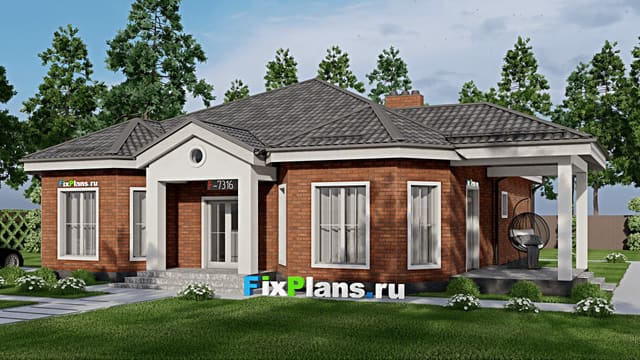 Одноэтажный дом F-7316