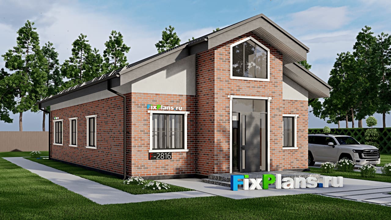 Одноэтажный дом F - 2816 — фасад